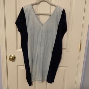 Color block blue dress